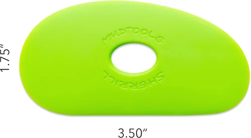 Miniatura 2 de MudTools Forma 1 costilla de polímero para artistas de cerámica y arcilla, color verde, flexibilidad firme (G1)