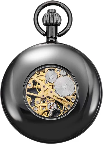 Miniatura 3 de Reloj de bolsillo mecánico de dragón antiguo con cadena