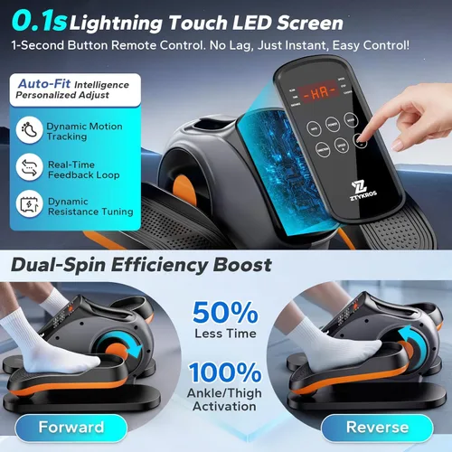 Miniatura 2 de Under Desk Elliptical Machine, Ellipse Leg Exerciser As Seen On Tv While Sitting for Seniors, Pedal Exerciser with 15 Level Adjustable Resistance &