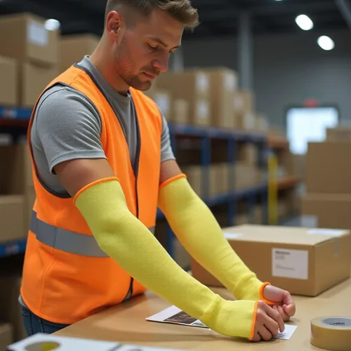 Miniatura 9 de G & F PRODUCTS 100% Kevlar fiber by DuPont Cut Resistant Knit Sleeve, Sold by 6-piece pack Corte Nivel 3 con ranura para pulgar de 18 pulgadas