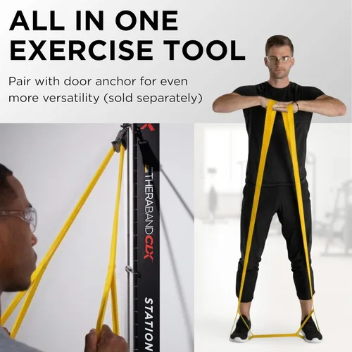 Miniatura 4 de THERABAND CLX Resistance Band with Loops, 5-Foot Band Nivel 1 / Claro - Amarillo