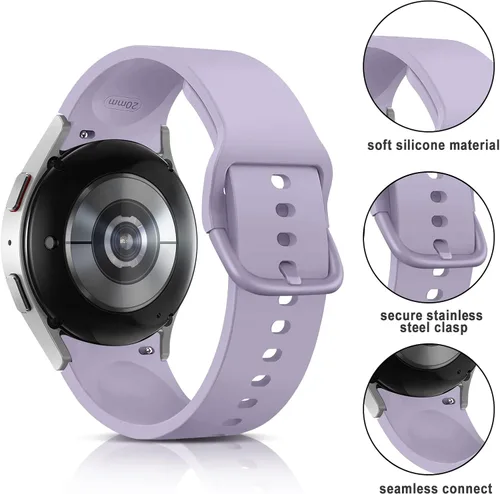 Miniatura 2 de Correas sin huecos compatibles con Samsung Galaxy Watch 7 6 5 4 FE 40mm 44mm/5 Pro 45mm/6 Classic 43mm 47mm/4 Classic 42mm 46mm, Correa de 20mm