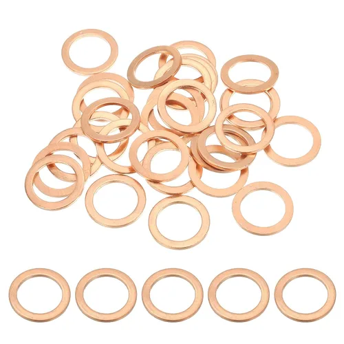 Miniatura 17 de PATIKIL Anilla de arandela de cobre M4, 25 piezas, 4mm ID 8mm OD 1mm de espesor, arandela plana métrica de sello de cobre para tornillos, pernos