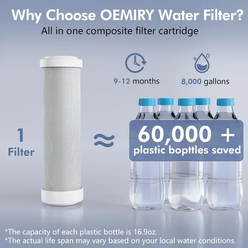 Miniatura 2 de Filtro de agua para encimera, sistema de filtración de agua alcalina de 8000 galones para grifo de fregadero, reduce el 99.99% de cloro, metales