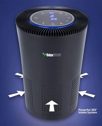 Miniatura 7 de OdorStop Purificador de aire HEPA OSAP5 para áreas de hasta 1000 pies cuadrados con filtro HEPA H13, carbón activo, 5 velocidades, modo automático