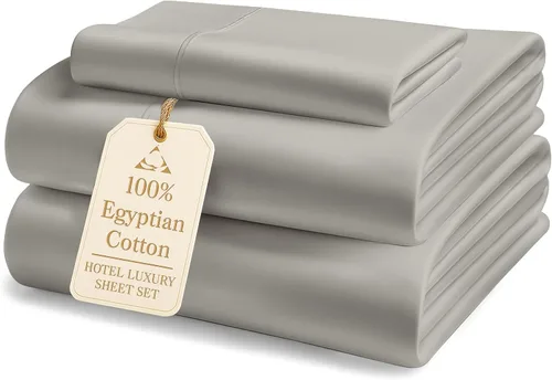 Miniatura 30 de Lane Linen Sábanas 100% de algodón egipcio, tamaño King, naturalmente transpirables y duraderas, cómodas para el invierno, ultra suaves, comodidad