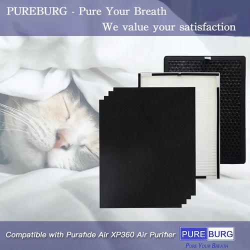 Miniatura 5 de PUREBURG Juego de filtros de repuesto compatibles con Purafide Air XP360 Purafide Air Purafide Air XP360, H13 HEPA 4 etapas de filtración de carbón