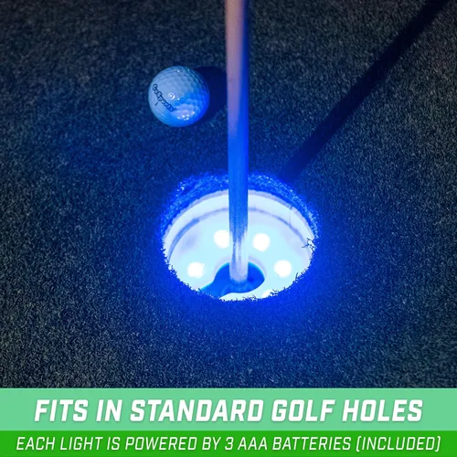 Miniatura 2 de GoSports Paquete de 3 luces de agujero de golf iluminadas, ideales para jugar golf con poca luz, práctica de putting, práctica de astillado y más