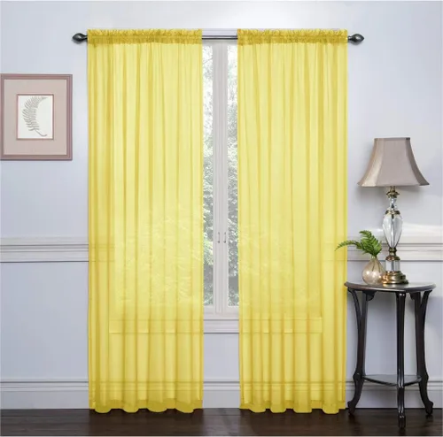 Miniatura 4 de RUTHYS TEXTILE 2 paneles de cortinas transparentes de gasa con bolsillo para barra, para dormitorio y sala de estar, 54 x 84 pulgadas de largo