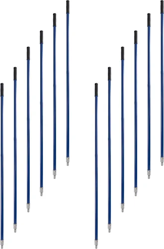 Miniatura 24 de Matthew - Cabezales de repuesto para trapeador húmedo de algodón resistente (azul, mediano, paquete de 12) con 2 paños de microfibra para uso