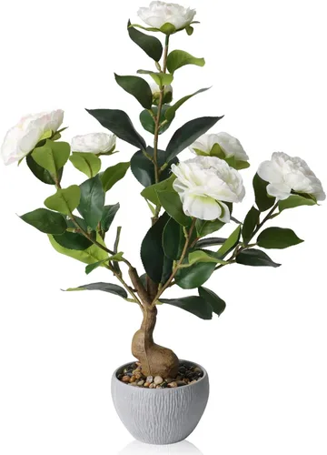 Miniatura 11 de KAIRNE Maceta floral de cerezo rosa artificial, 15.7 pulgadas de alto, plantas falsas de bonsái, plantas de imitación de flores, ramas decorativas