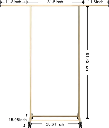 Miniatura 2 de SUOERNUO Perchero con ruedas para colgar ropa, perchero de metal portátil para dormitorio, lavandería, sala de estar