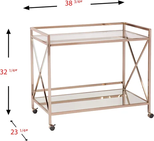 Miniatura 5 de SEI Furniture - Carrito de barra Maxton - Diseño de transición, hierro dorado - Ideal para sala de estar, bar en casa (HZ2041)