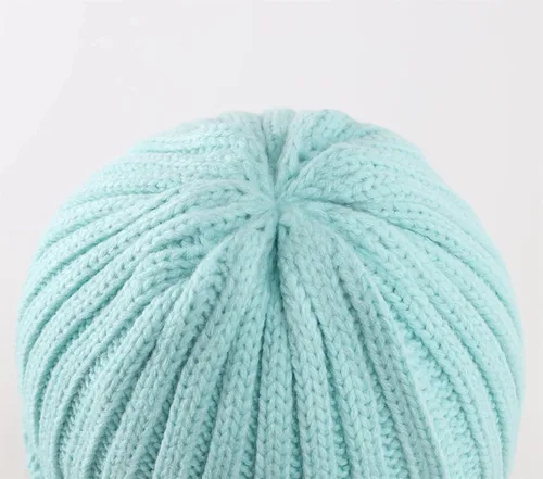 Miniatura 3 de Connectyle Gorro de punto con puños para mujer, gorro de esquí acrílico acanalado elástico para invierno