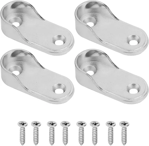 Miniatura 18 de MroMax Soporte ovalado de aleación de zinc para barra de armario, soporte de brida para barra de armario, diámetro interior de 0.650 in, paquete