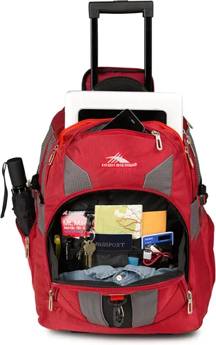 Miniatura 3 de High Sierra XBT mochila con ruedas Carmín/Línea Roja/Negro