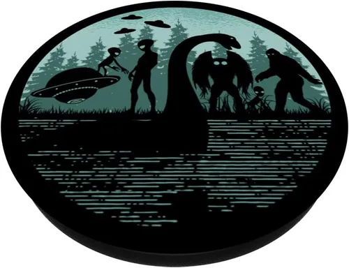 Miniatura 2 de Bigfoot Loch Ness Monster Cryptid Ufos Polilla Y Aliens PopSockets PopGrip intercambiable