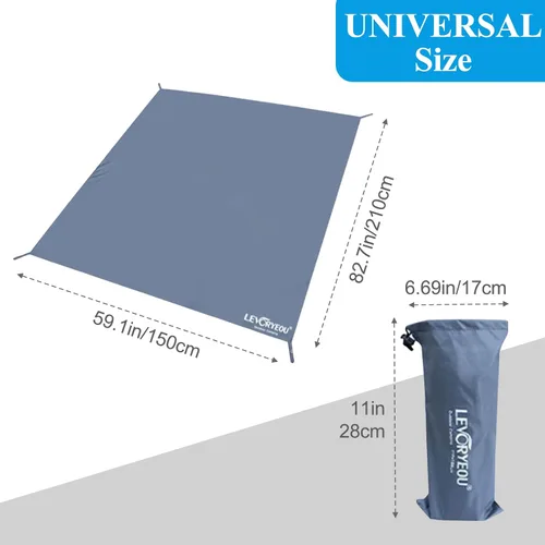 Miniatura 4 de Huella de la tienda de picnic de camping - 210×150cm Ligero e impermeable Tela de tierra de camping a prueba de arena para playa, senderismo
