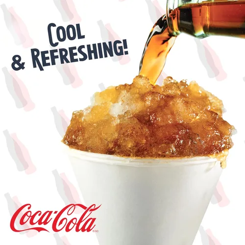 Miniatura 6 de Nostalgia Coca-Cola Máquina de Raspados de Nieve de Hielo Raspado - Máquina de Granizados Retro de Mesa Coke Hace 20 Golosinas Heladas - Incluye 2