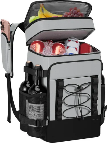 Miniatura 9 de MIYCOO Mochila enfriadora – 40 latas con aislamiento para hombres y mujeres, portátil con 2 compartimentos a prueba de fugas, bolsa enfriadora