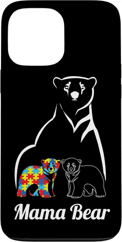Miniatura 23 de Funda para iPhone 14 Pro Max para concientización sobre el autismo, mamá oso, mamá y niño