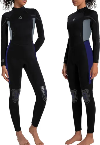 GoldFin Traje de neopreno para mujer, de 0.118 pulgadas (0.118 in), con cremallera trasera, para mantener el calor en agua fría