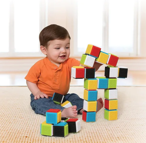 Miniatura 3 de Infantino, Bloques para presionar y fijar para el desarrollo sensorial