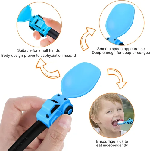 Miniatura 3 de Deinyi Utensilios de Construcción para Niños Pequeños - Tenedores y Cucharas para Niños Pequeños - Utensilios de Camión de Construcción para Niños
