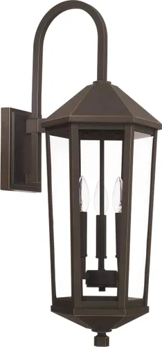 Miniatura 6 de Capital Lighting 926911BK Ellsworth - Aplique de pared de cristal transparente para exteriores, 1 luz de 100 vatios, 23 pulgadas de alto x 8 Negro