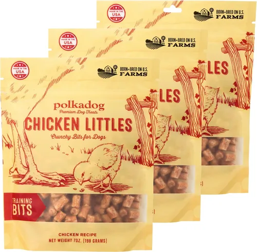 Miniatura 10 de Polkadog Chicken Littles - Trozos crujientes de entrenamiento para perros, todos naturales, golosinas de entrenamiento saludables con ingredientes
