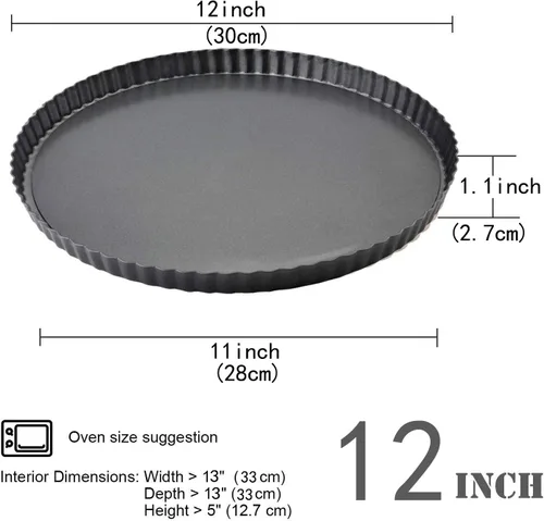 Miniatura 2 de Gutsdoor Sartén para tartas de 12 pulgadas con parte inferior extraíble, antiadherente, redondos, para hornear y cocinar