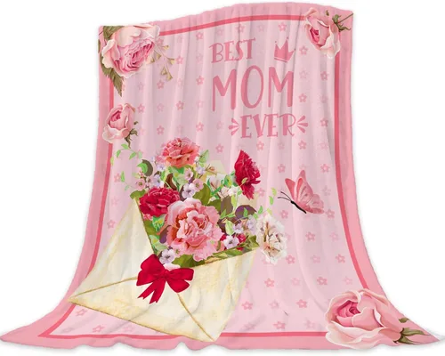 Miniatura 12 de Manta de regalo para el día de la madre, de hija, hijo, cumpleaños, San Valentín, para mamá, abuela, mujeres, Love You Best Mom Ever, suave, sofá