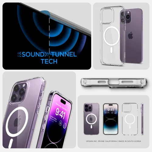 Miniatura 7 de Spigen Funda ultra híbrida MagFit diseñada para iPhone 14 Pro (2022) [antiamarilleo] [protección de grado militar] compatible con MagSafe