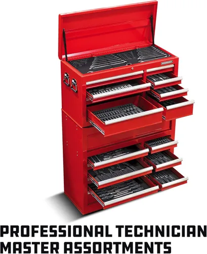 Miniatura 8 de Powerbuilt Master 949009 - Juego de accesorios y trinquetes, 16 piezas, herramientas de transmisión de 1/4, 3/8 y 1/2 pulgada, barras de extensión