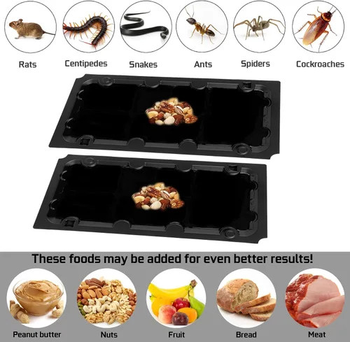 Miniatura 6 de 4 trampas para ratones humanas que no matan, trampas para ratones vivos y paquete de 10 trampas adhesivas para ratones para interiores, trampas