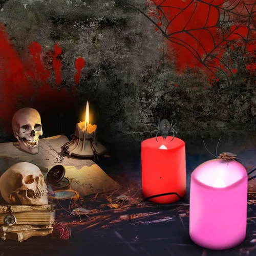 Miniatura 4 de 12 velas votivas LED sin llama parpadeantes con control remoto y luz que cambia de color, funciona con pilas, vela falsa LED para exteriores, Votivo