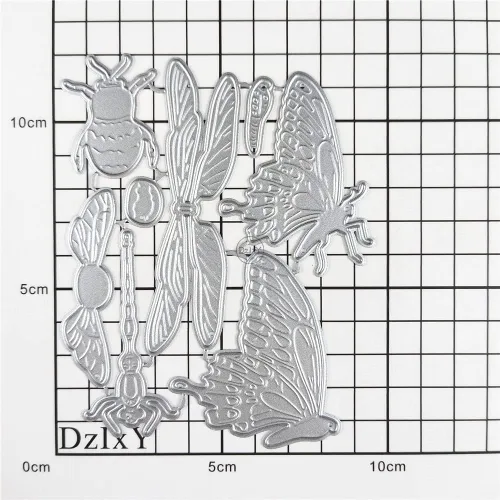 Miniatura 3 de DzIxY Lindas matrices de corte de metal de mariposa de insectos para hacer tarjetas, juegos de troqueles de papel para grabar, álbum, plantillas