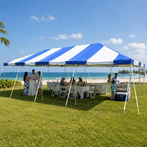 Miniatura 22 de Party Tents Direct Carpa para Fiesta de 20x30 - Marco de Acero - Gazebo al Aire Libre, Pabellón, Sombrilla para Sol, Refugio para Acampada - Verde