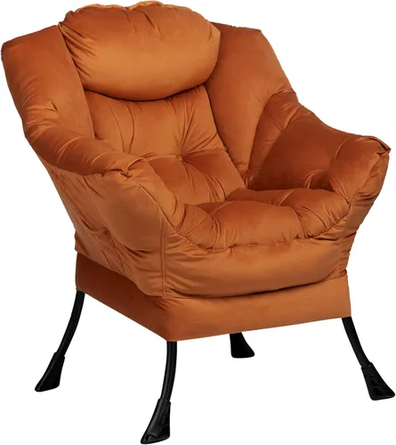Miniatura 10 de HollyHOME - Silla perezosa con reposabrazos y bolsillo lateral, cómoda silla de sala de acento, sofá de ocio para sala de estar, recámara