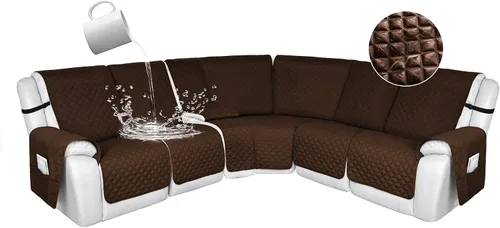 Miniatura 167 de HDCAXKJ Fundas de sofá seccional reclinable 100% impermeable, forma de L, funda de sofá reclinable lavable acolchada suave para mascotas, perro