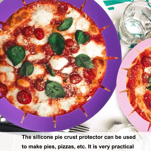 Miniatura 2 de Protector ajustable de corteza de tarta, protector de borde de pastel, herramientas redondas de silicona para hornear pasteles pizza, sin BPA