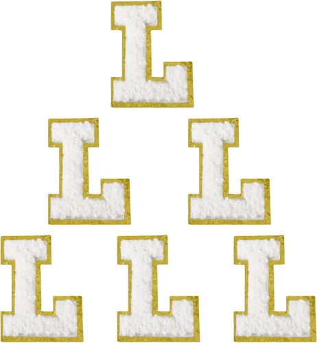 Miniatura 151 de 6 piezas de parches de letras de chenilla autoadhesivas, parches de letras preppy de 2 pulgadas para bolsos, ropa y sombreros, grandes pegatinas