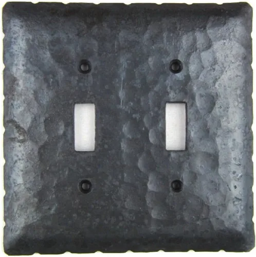 Rancho Rancho - Placa de interruptor de palanca doble de hierro forjado EPH44 (cera natural)