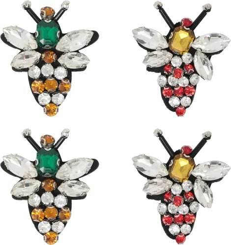 Honbay 4 parches de imitación de abeja para coser en parches, insectos, abejas, insectos, bordados, apliques para ropa, vestido, sombrero, jeans,