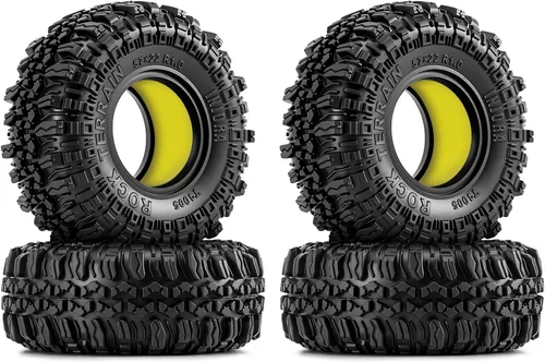 INJORA Insertos de goma de silicona 1.0 y neumáticos de rastreo de rocas S5 para TRX4M SCX24 1/18 1/24 RC Crawler actualización de coche