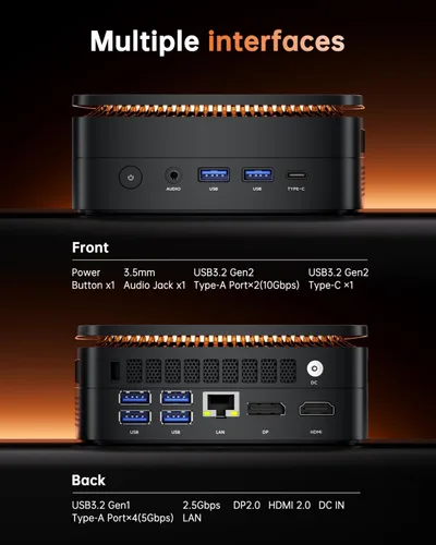 Miniatura 6 de KAMRUI Hyper H1 Mini PC para juegos, AMD Ryzen 7 6800H (Beat 6800U), 16 GB DDR5 4800 MHz 512 GB M.2 NVMe PCIe3.0x4 SSD Mini PC