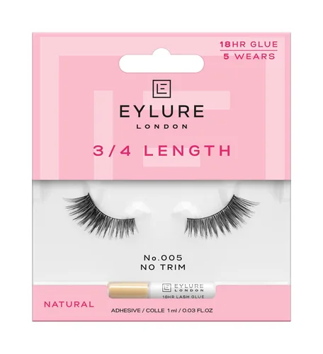 Eylure Volume Accent No. 005 Pestañas reutilizables, adhesivo incluido, 1 par