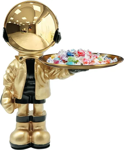 Miniatura 14 de Estatuas de astronauta Dosker, escultura de hombre espacial de poliresina, regalos de arte en azul claro, adorno de figura para decoración