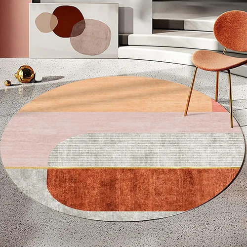Alfombra circular nórdica redonda para salón, dormitorio, dormitorio, dormitorio, decoración del piso, 31.5 in, 39.4 in, 55.1 in, 63.0 in, 70.9 in,