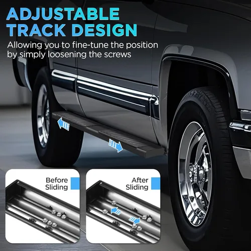 Miniatura 6 de PZ - Estribos de 6" para Ford F-150 SuperCrew Cab de 4 puertas modelos 2015-2026 y Ford F250 F350 Super Duty Crew Cab modelos 2017-2026, barras